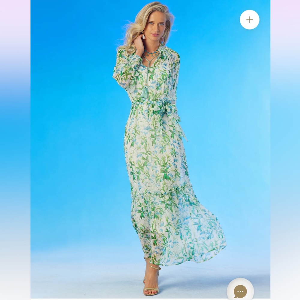 Floral Green Maxi Dress